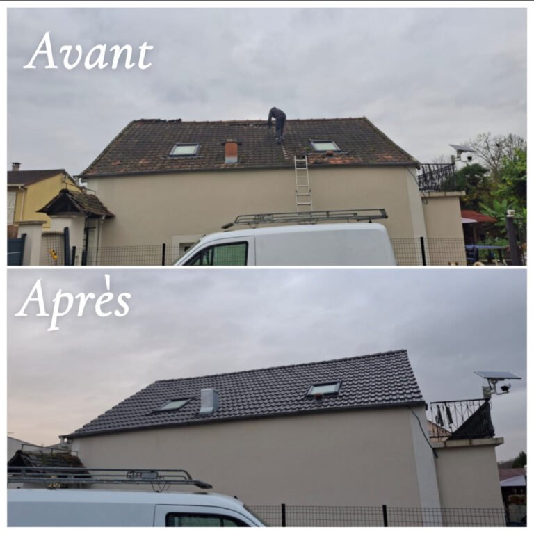 Rénovation de toiture en tuile double romane sur maison individuelle